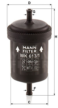 Filtru combustibil WK 613/1 MANN-FILTER