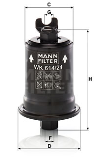 Filtru combustibil WK 614/24 x MANN-FILTER