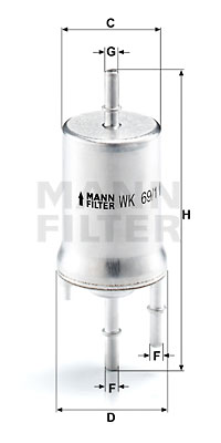 Filtru combustibil WK 69/1 MANN-FILTER