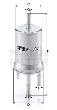 Filtru combustibil WK 69/2 MANN-FILTER