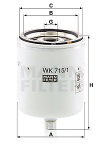 Filtru combustibil WK 715/1 x MANN-FILTER