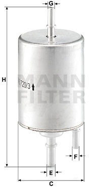 Filtru combustibil WK 720/3 MANN-FILTER