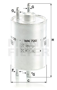 Filtru combustibil WK 720 MANN-FILTER