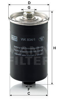 Filtru combustibil WK 834/1 MANN-FILTER