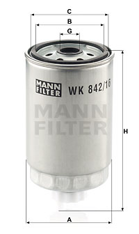 Filtru combustibil WK 842/16 MANN-FILTER