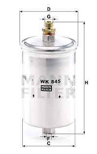 Filtru combustibil WK 845 MANN-FILTER