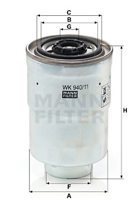 Filtru combustibil WK 940/11 x MANN-FILTER