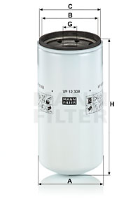 Filtru ulei WP 12 308 MANN-FILTER