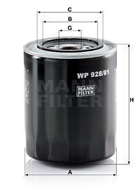 Filtru ulei WP 928/81 MANN-FILTER