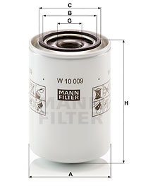 Filtru, sistem hidraulic primar W 10 009 MANN-FILTER