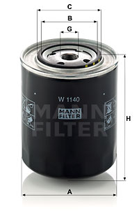 Filtru ulei W 1140 MANN-FILTER