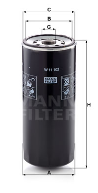 Filtru ulei W 11 102 MANN-FILTER