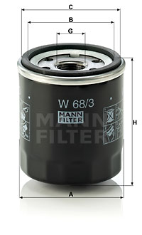 Filtru ulei W 68/3 MANN-FILTER