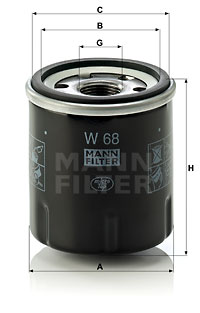 Filtru ulei W 68 MANN-FILTER