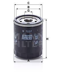 Filtru ulei W 7037 MANN-FILTER