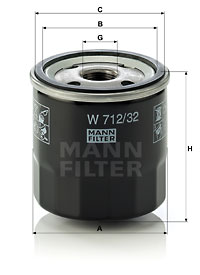 Filtru ulei W 712/32 MANN-FILTER