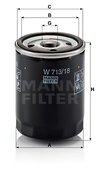 Filtru ulei W 713/18 MANN-FILTER