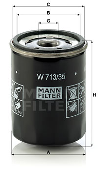 Filtru ulei W 713/35 MANN-FILTER