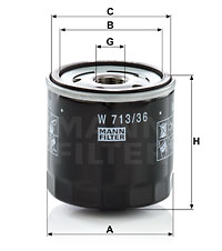 Filtru ulei W 713/36 MANN-FILTER