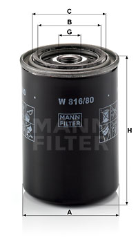 Filtru ulei W 816/80 MANN-FILTER