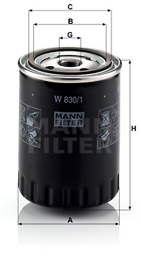 Filtru ulei W 830/1 MANN-FILTER