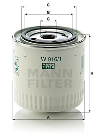 Filtru ulei W 916/1 MANN-FILTER