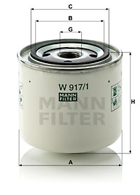 Filtru ulei W 917/1 MANN-FILTER