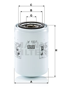 Filtru, sistem hidraulic primar W 935/1 MANN-FILTER
