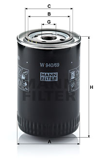 Filtru ulei W 940/69 MANN-FILTER