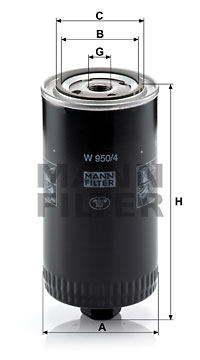 Filtru ulei W 950/4 MANN-FILTER