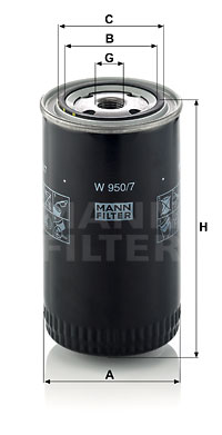 Filtru ulei W 950/7 MANN-FILTER