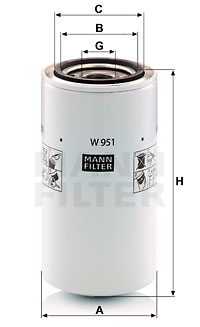 Filtru ulei W 951 MANN-FILTER