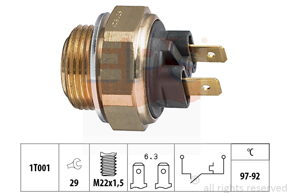 Comutator temperatura, ventilator radiator 1.850.111 EPS