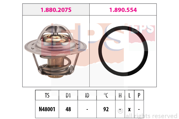 Termostat,lichid racire 1.880.207 EPS