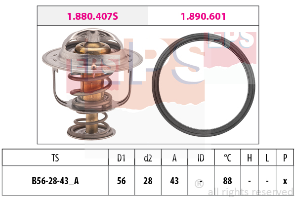 Termostat,lichid racire 1.880.408 EPS