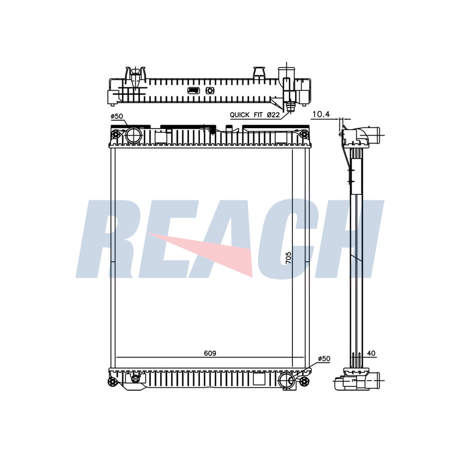 Radiator, racire motor 1.42.10689.142 REACH