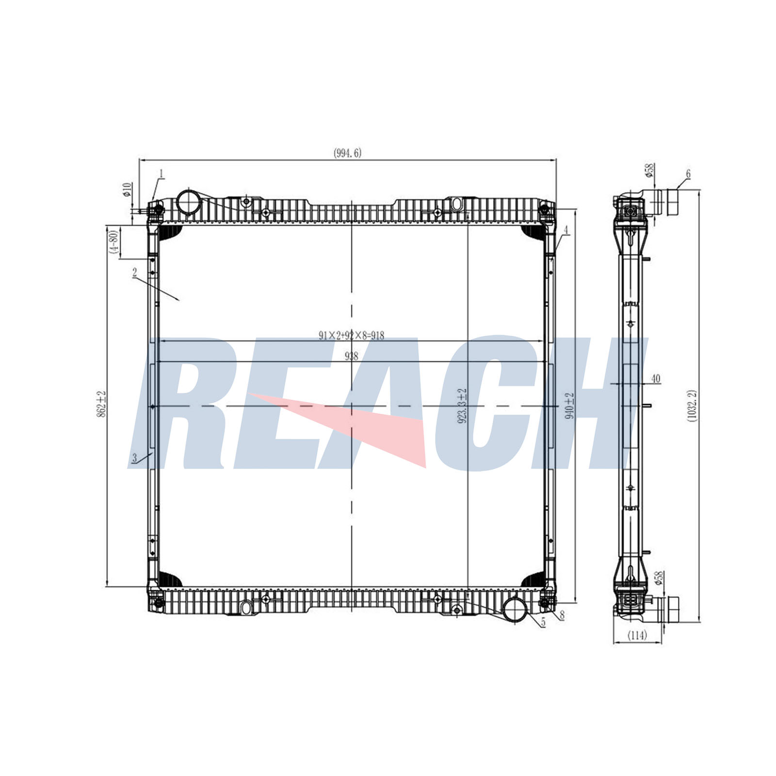 Radiator, racire motor 1.42.10883.142F REACH