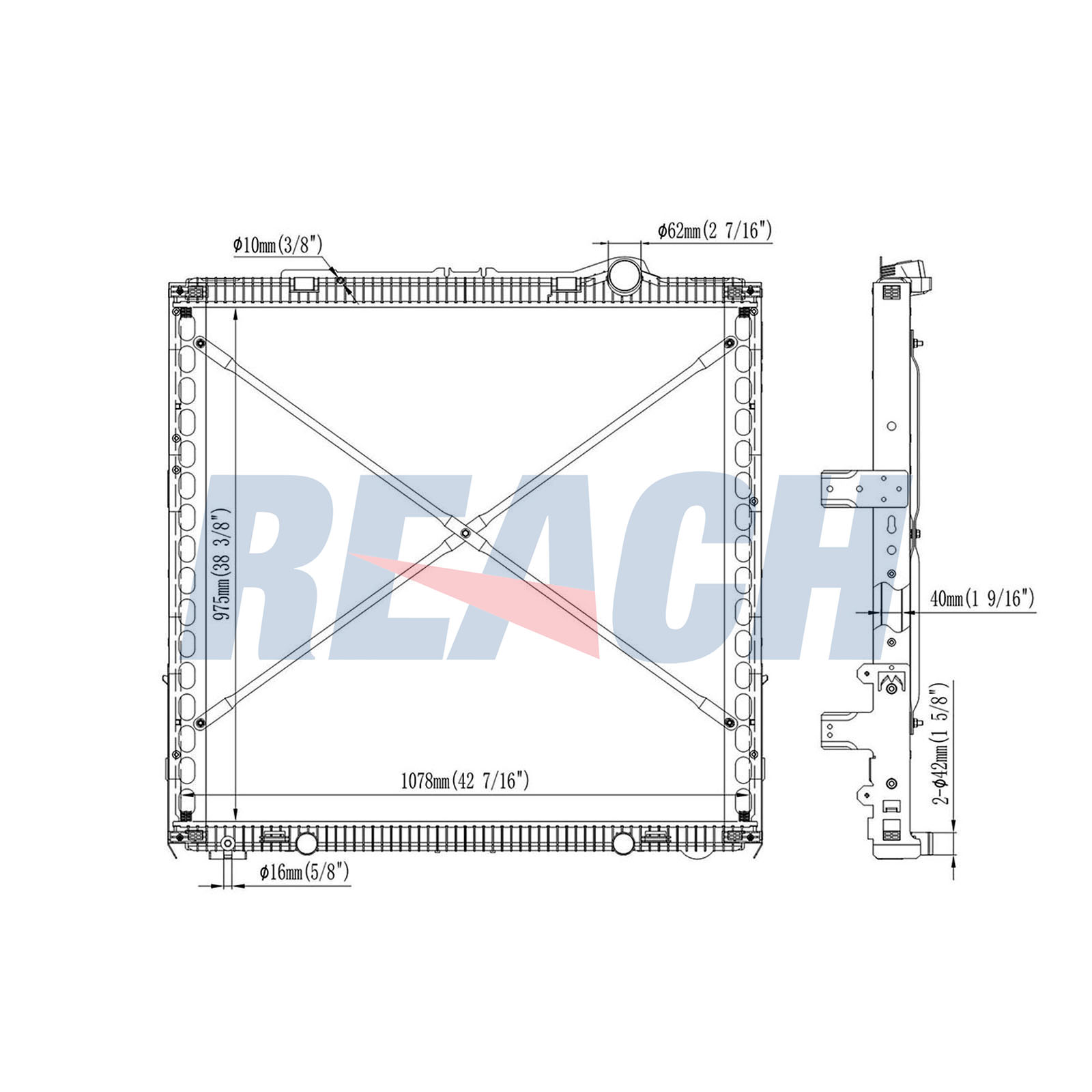 Radiator, racire motor 1.42.10943.142F REACH
