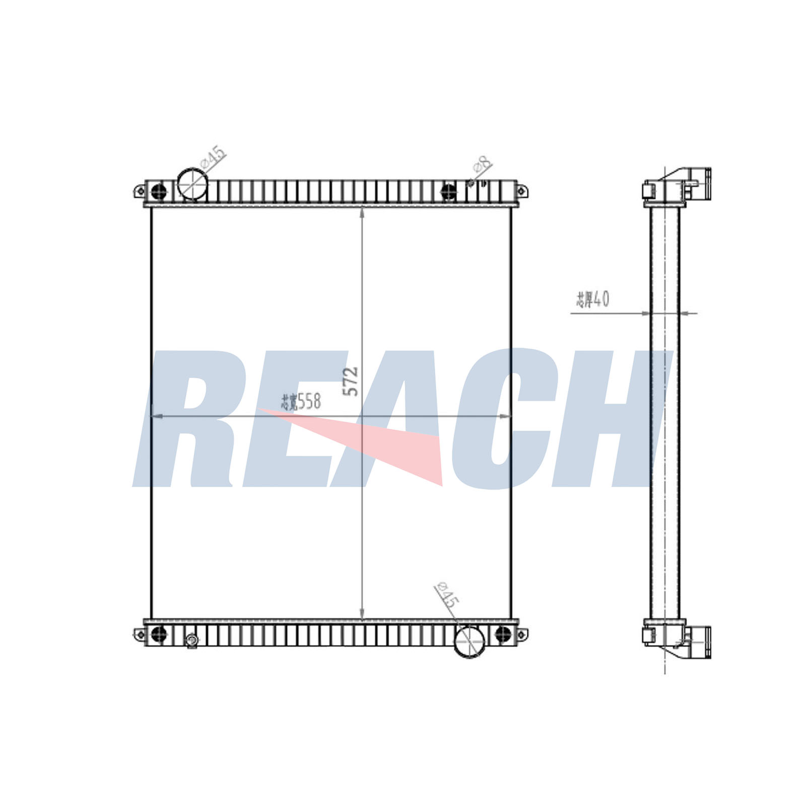 Radiator, racire motor 1.42.11153.142 REACH