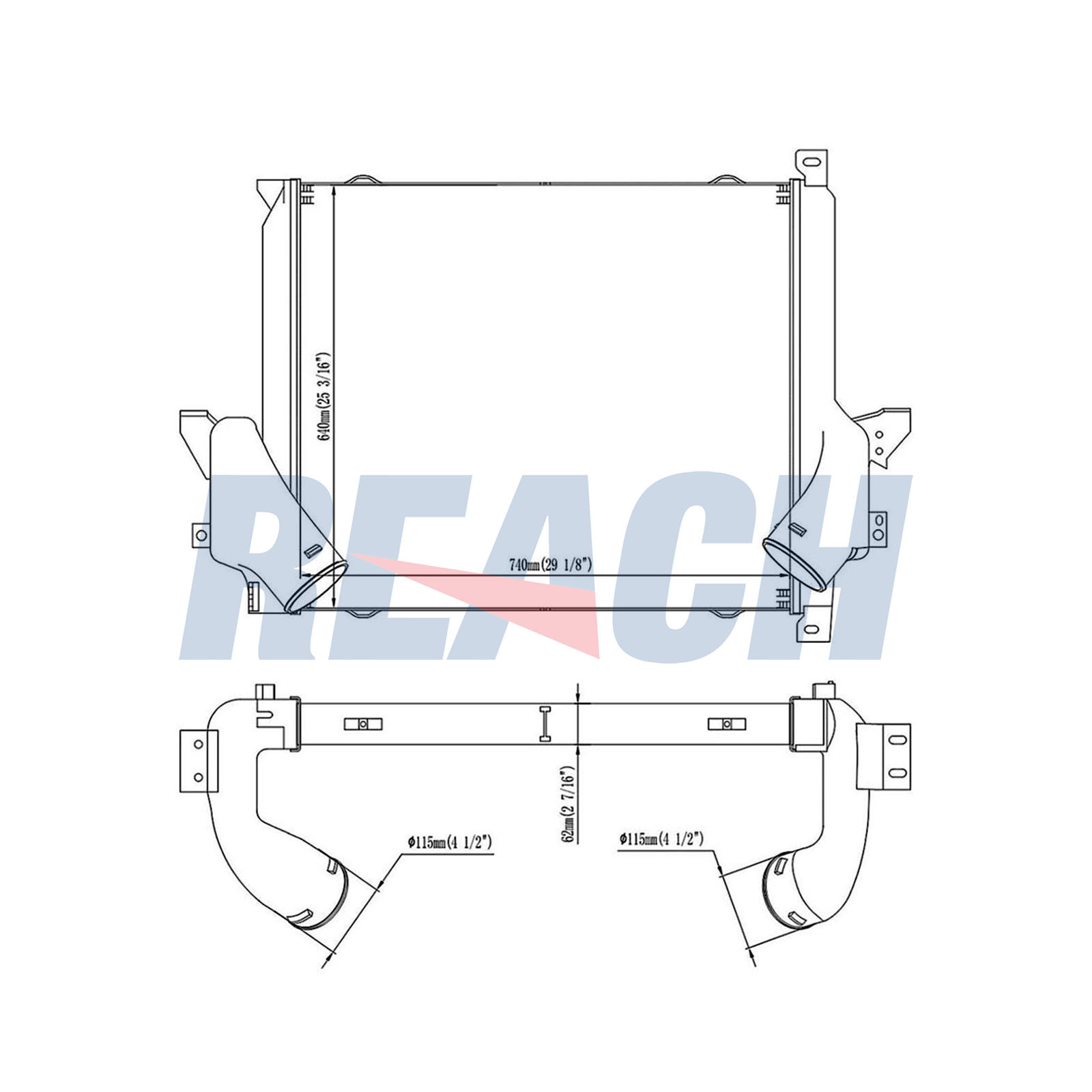Intercooler, compresor 1.61.1067.2L REACH