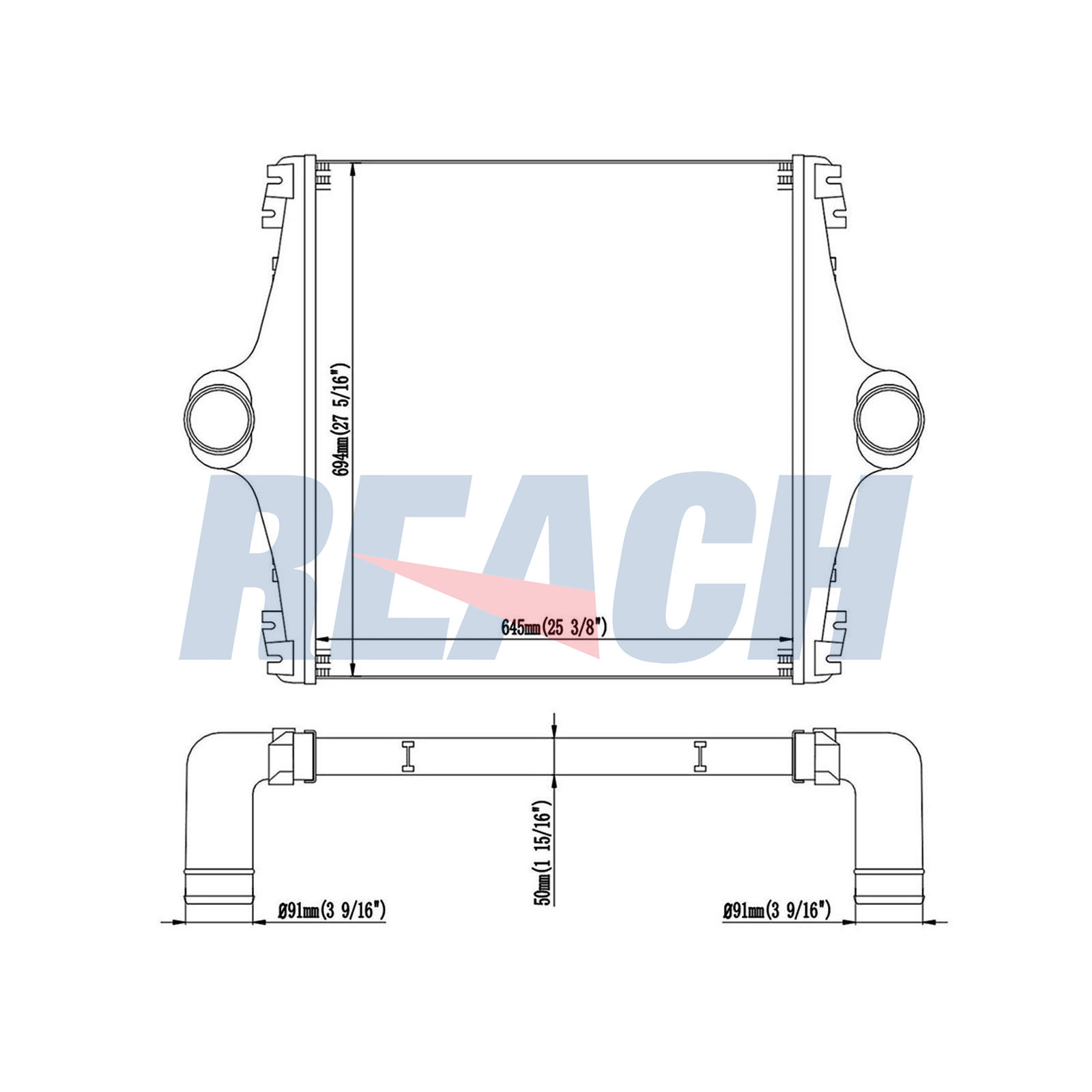 Intercooler, compresor 1.61.1174.2L REACH