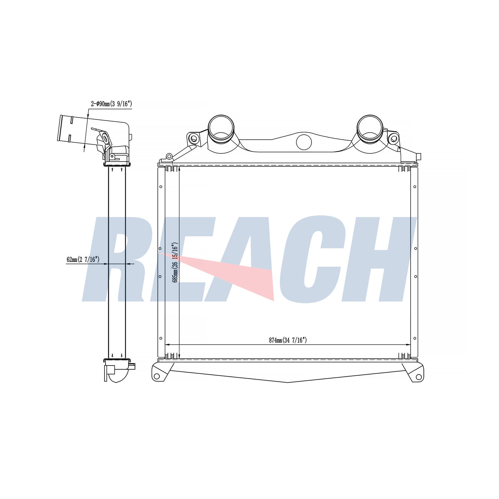 Intercooler, compresor 1.61.1315.2LB REACH