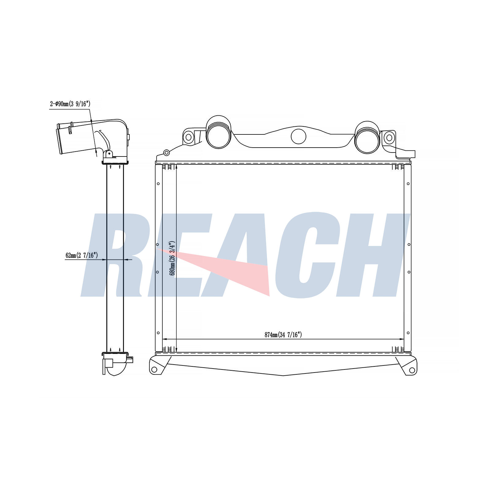 Intercooler, compresor 1.61.1316.2LB REACH