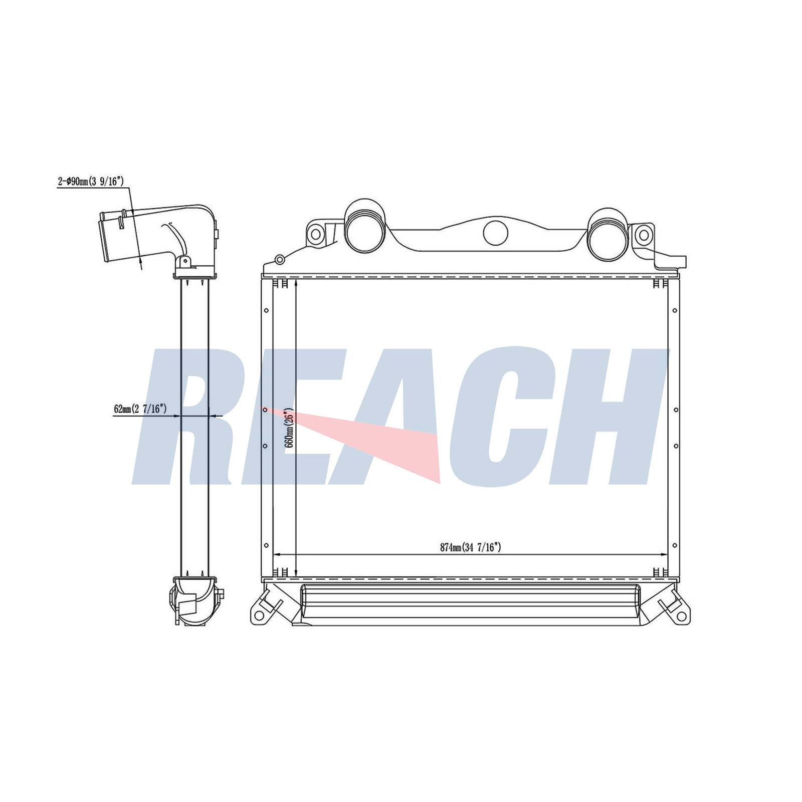 Intercooler, compresor 1.61.1317.2LB REACH