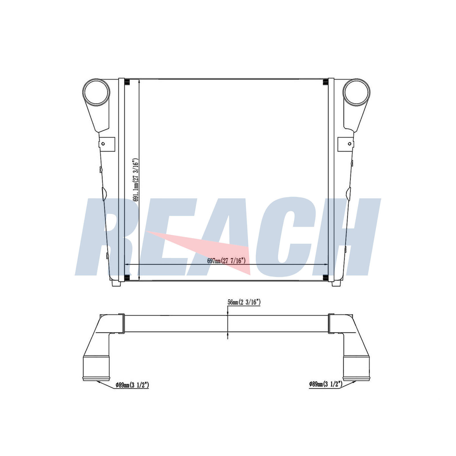 Intercooler, compresor 1.61.1362.2G REACH
