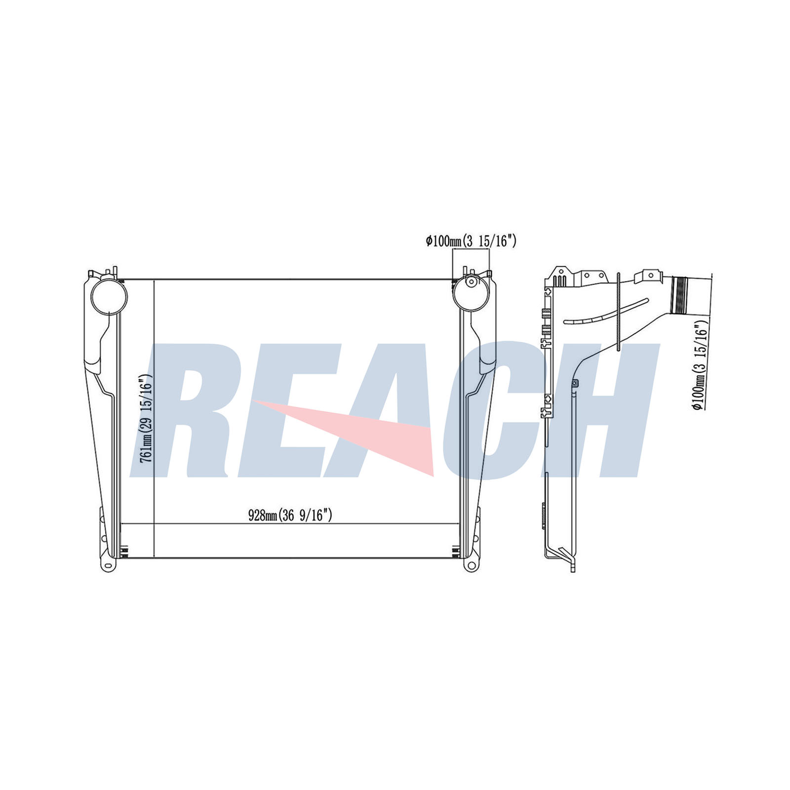 Intercooler, compresor 1.61.1660.2L REACH
