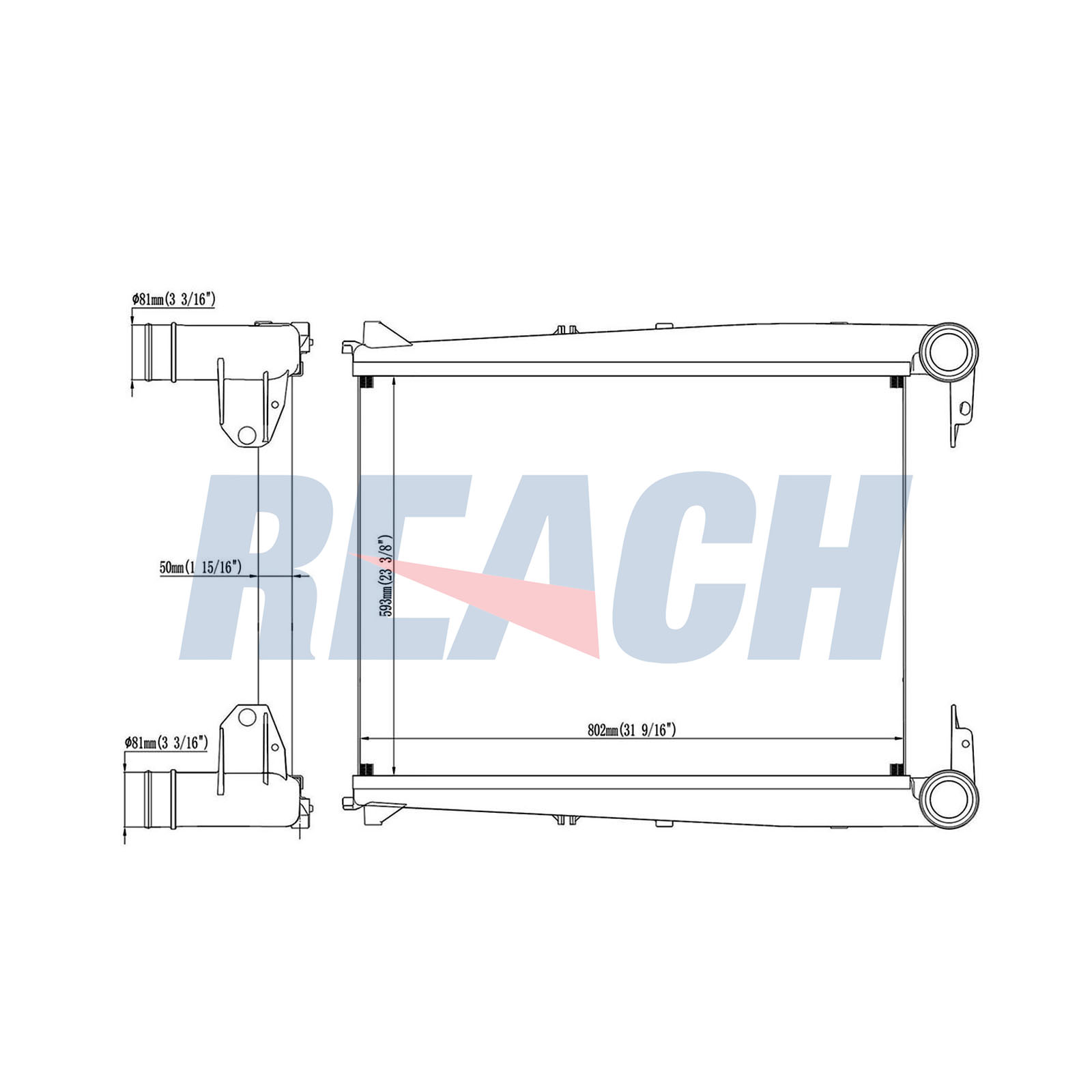 Intercooler, compresor 1.61.1713.2G REACH