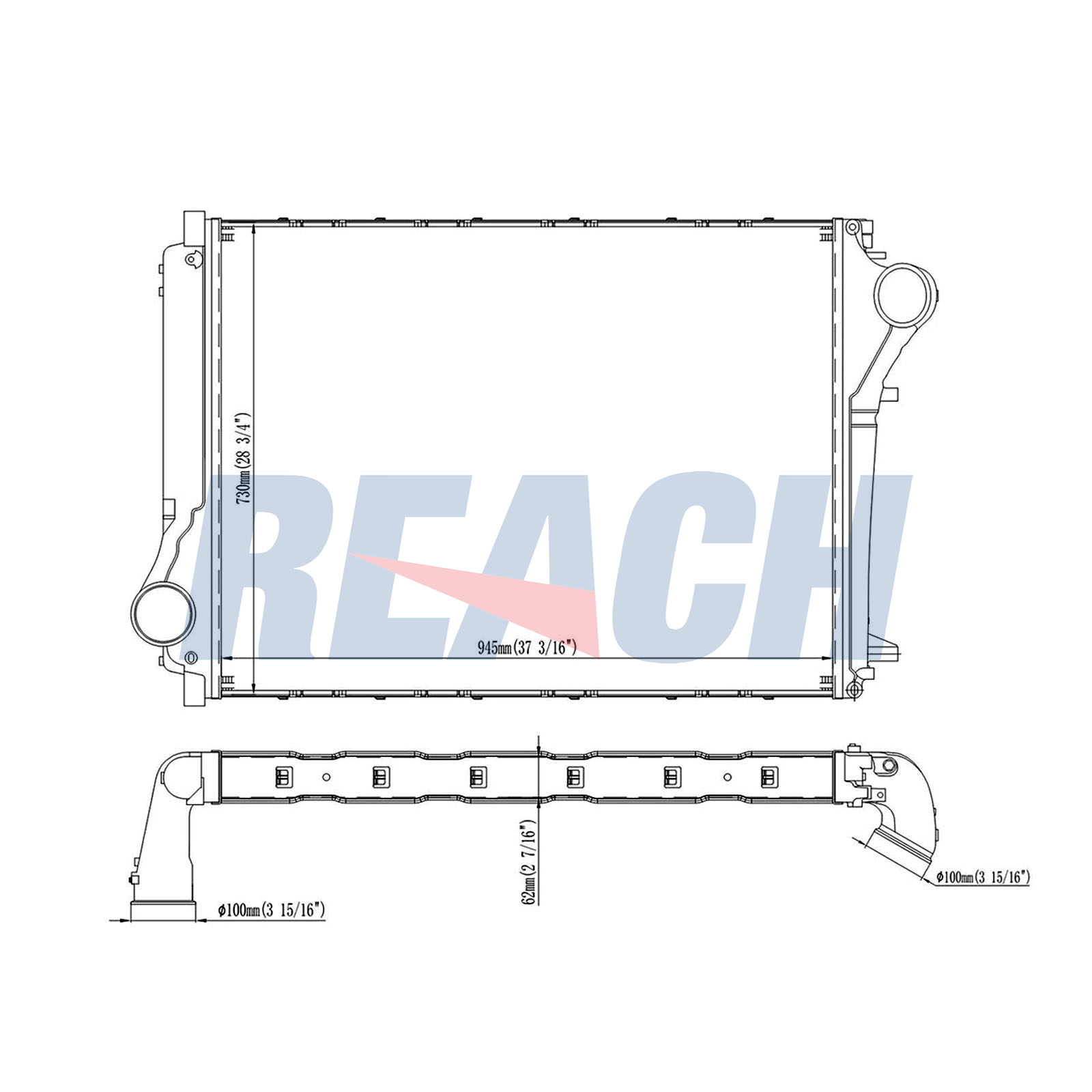 Intercooler, compresor 1.61.1780.2L REACH