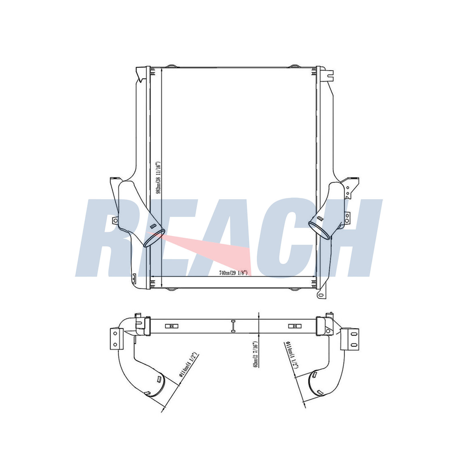 Intercooler, compresor 1.61.1787.2L REACH