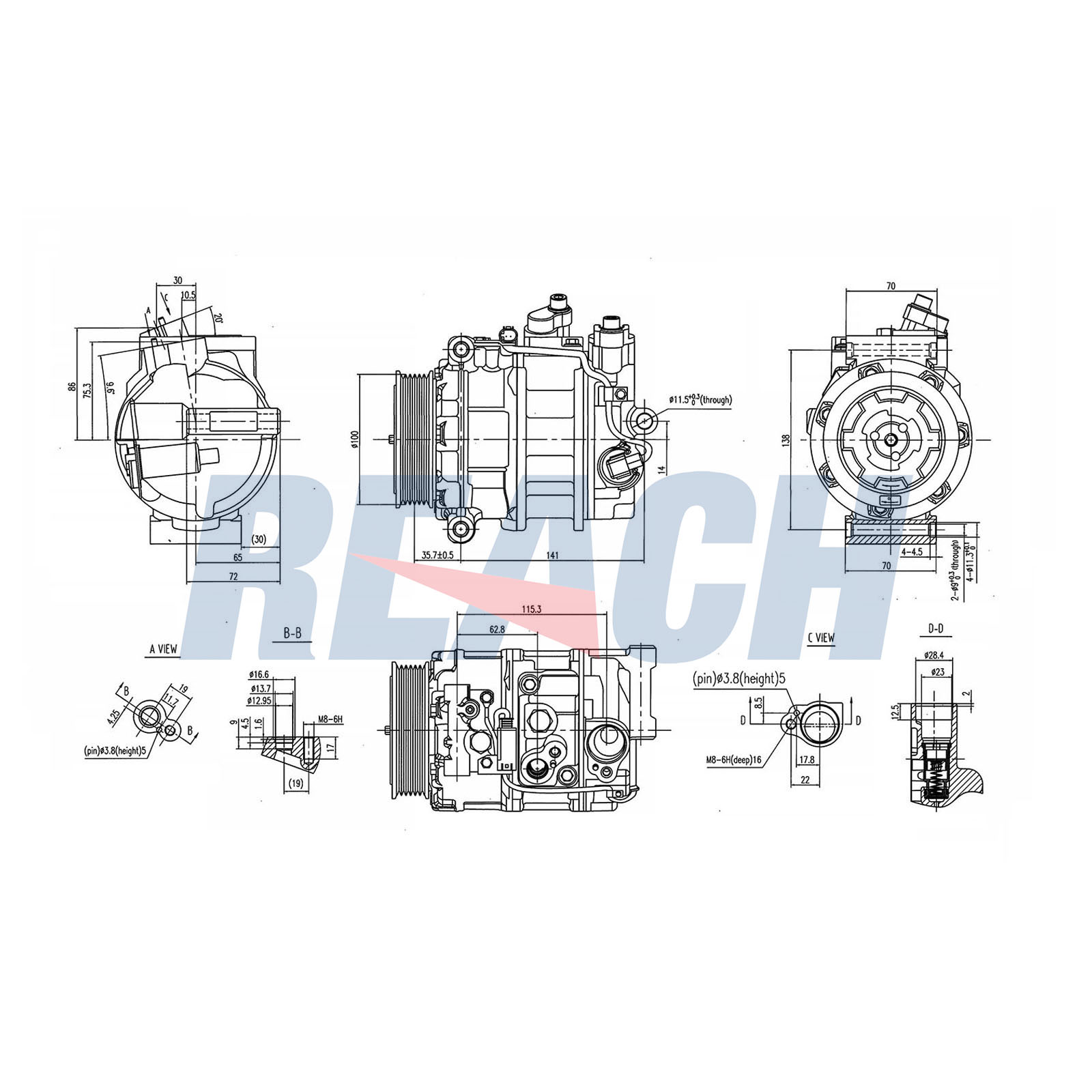 Compresor, climatizare 1.74.21833 REACH